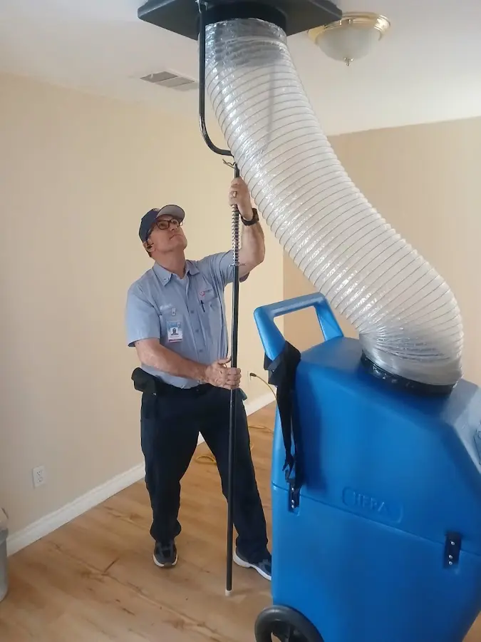 Mini Split Installation technician using HEPA equipment in Columbus